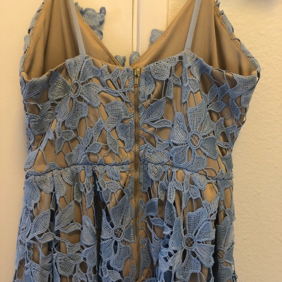 Dusty blue lace midi dress - Picture 4 of 4